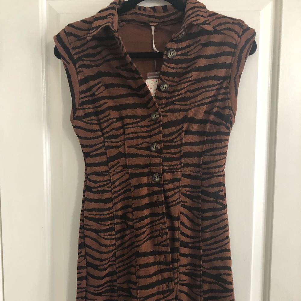 Free People size XS animal print vest/mini dress